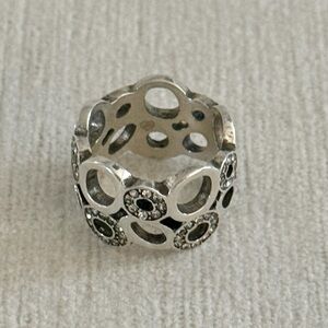 Brighton Silver Ring with Black Accents